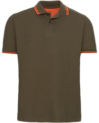 Tricou Polo Parforce Essential - Verde cu Accente Portocaliu - imagine 3