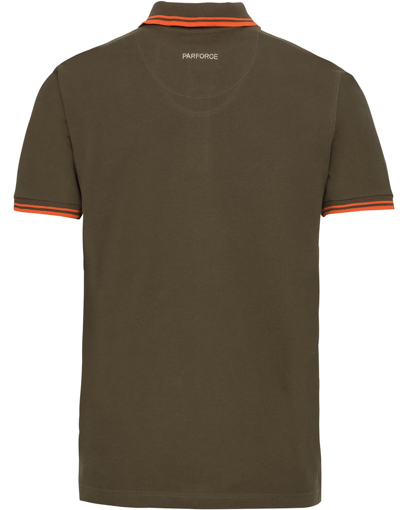 Tricou Polo Parforce Essential - Verde cu Accente Portocaliu